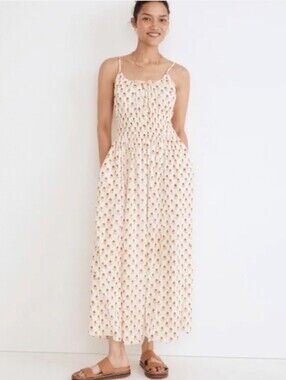 Madewell Sophia Cami Midi Dress in Wild Calendula Block-Print 3x NWT